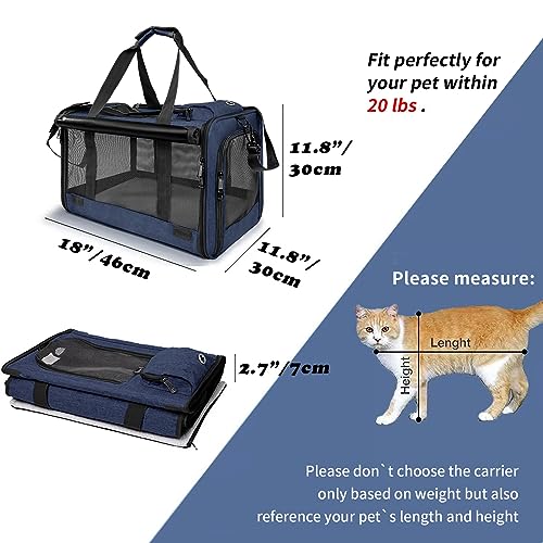 Image of GAPZER Medium Cat Carrier Large Cat 15 lbs+ Soft Pet Car Cage Small Puppy