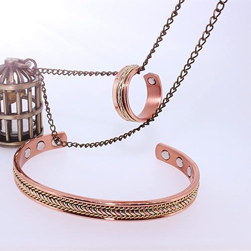 Miniatura 3 de Pulsera magnética de cobre con anillos para el pulgar para mujer, Cobre, No es una piedra preciosa