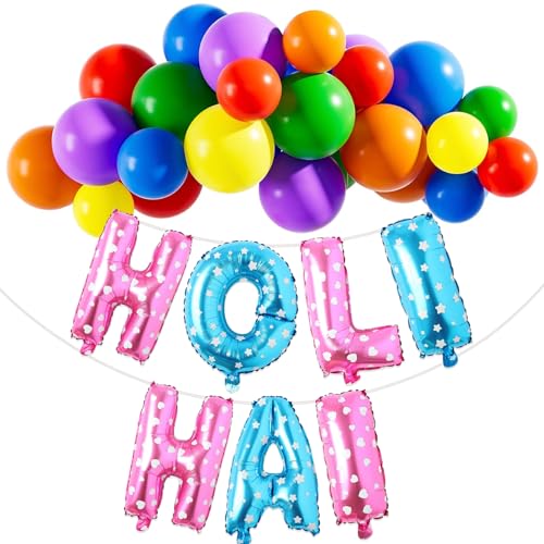 Shop Your Heart Out: A Complete Guide to Holi Shopping on Amazon India 14 Rozi Decoration Holi Foil Balloons Combo Decoration Set of 37 Pcs...