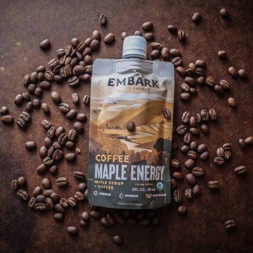 Image of Maple Syrup Energy Gel by Embark, 6-Pack of 3oz Resealable Pouches, Natural Sports Nutrition, Certified Organic, Vegan, Gluten Free, For Athletes, Adventurers & Foodies, Coffee
