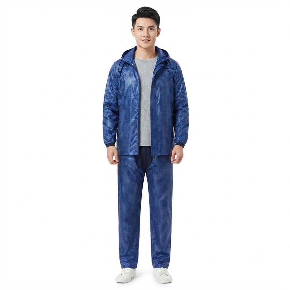 (𝐒𝐩𝐞𝐜𝐢𝐚𝐥 𝟏𝟓 𝐘𝐞𝐚𝐫𝐬 𝐖𝐚𝐫𝐫𝐚𝐧𝐭𝐲 Waterproof Reversible Raincoat for Men with Hood & Waterproof Pant, Portable Rainwear Suit for Bike Riding, Travel, Hiking, Camping-image-20