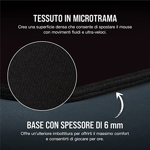 MM350 PRO Tappetino per Mouse da Gioco, Tessuto Impermeabile di Qualità, Superficie 93 cm x 40 cm, Tessuto in Microtrama, Base Gomma Spessore Elevato 4 mm, Antiscivolo, Esteso XL, Nero - Mousepad - Immagine 3
