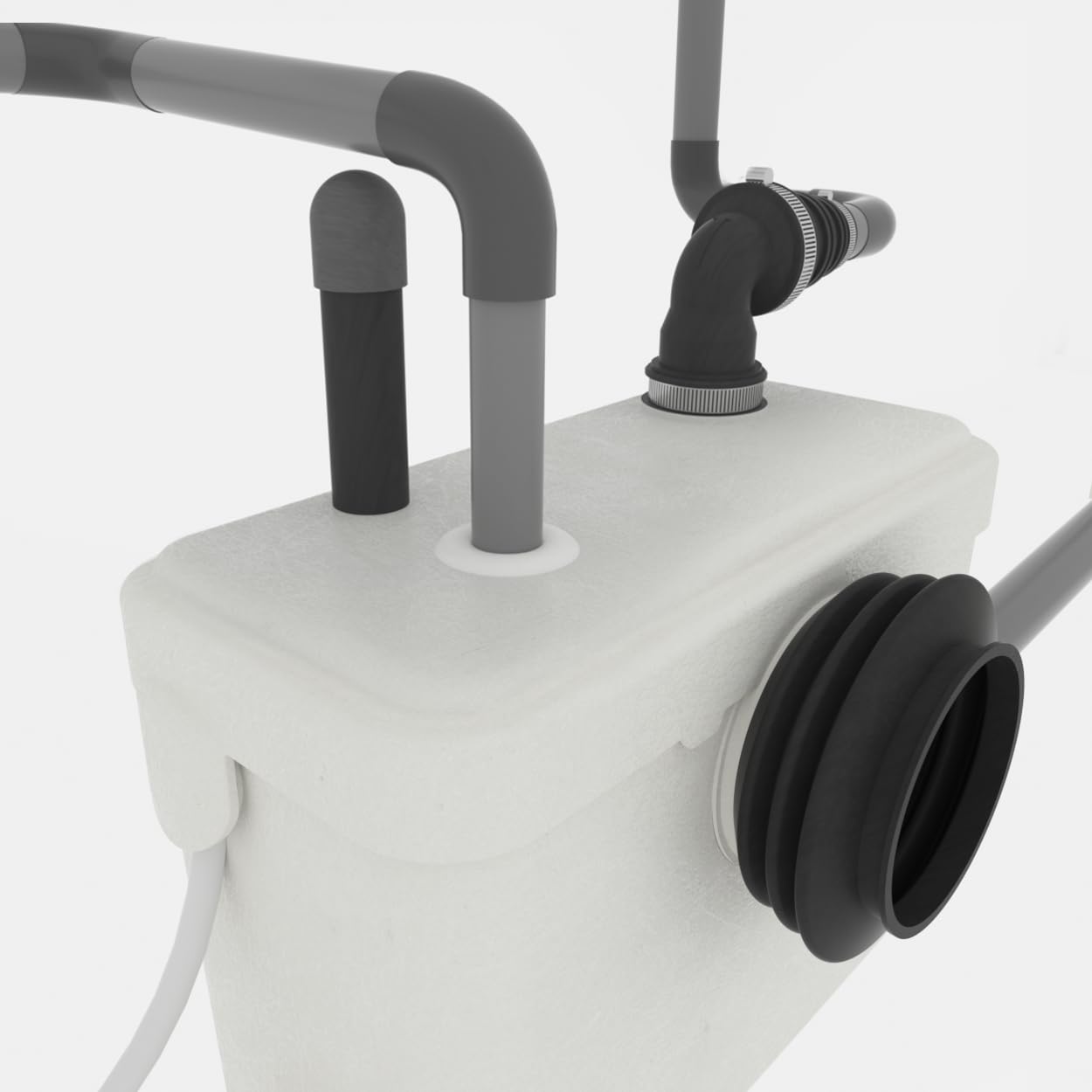 3 - Broyeur WC Adaptable avec Connexions pour Douche, Lavabo et Bidet, Installation Facile, Relevage 3m Vertical, 30m Horizontal, 400W, Fabrication Française, Garantie 3 Ans