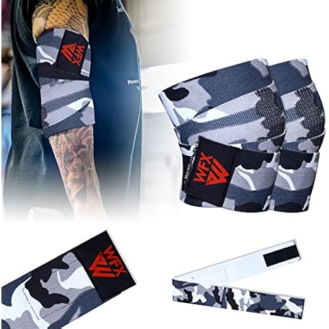 Weight Lifting Elbow Wraps Heavy Duty Elbow Support Sleeves Gym Workout Arm Support Protector Bodybuilding Power Training Elasticated Brace Cover
