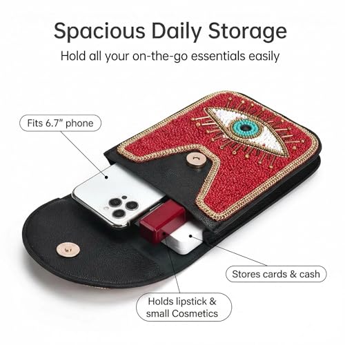 Image of Small Crossbody Bags for Women Designer Cell Phone Bag Boho Shoulder Wallet Purse