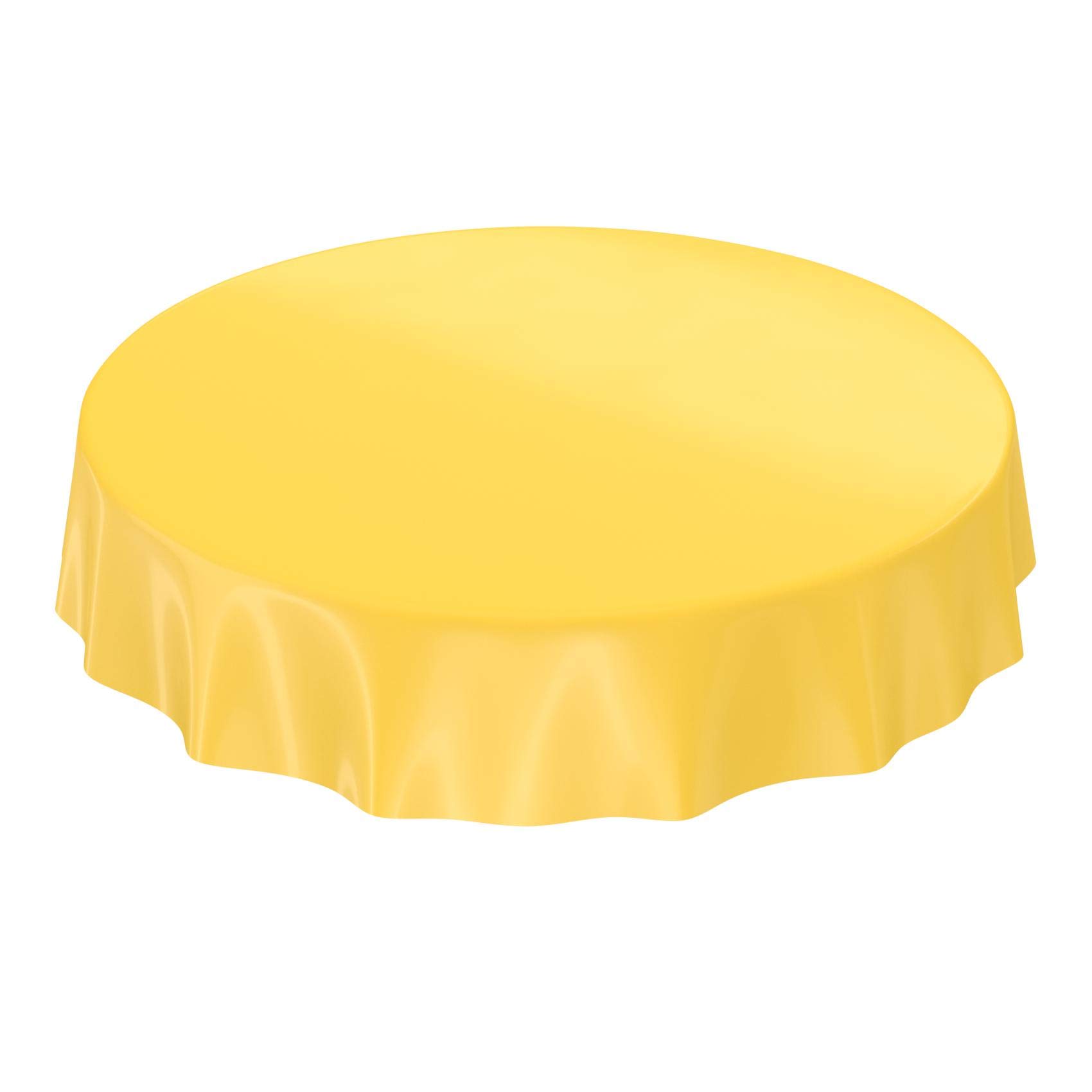 Anro Nappe en toile cirée lavable, uni, brillant, Toile cirée, jaune, Eingefasst 280 x 140cm
