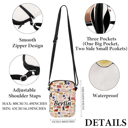 VAMSII Berlin Germany Lover Gift Berlin Design Crossbody Bag Berlin Travel Bag Berlin Vacation Trip Gift2