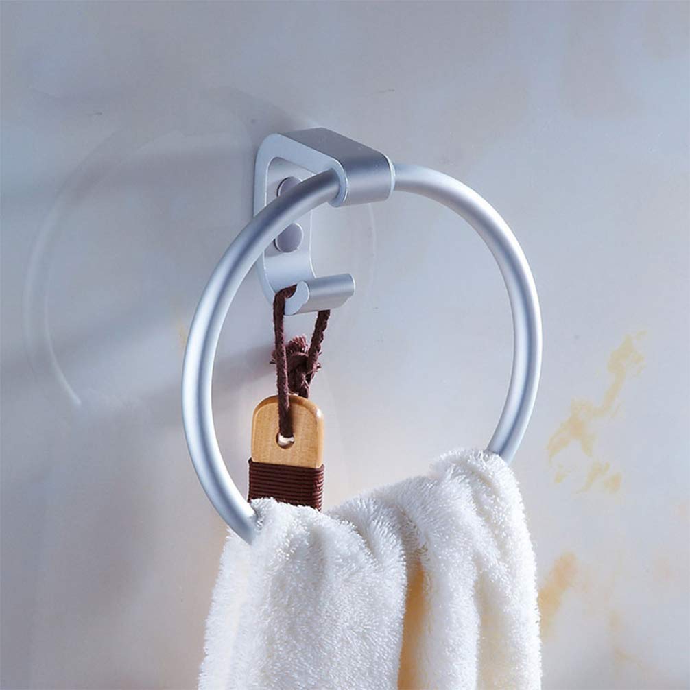 VASDEV 1 portasciugamani ad Anello in Alluminio Spaziale da Parete Rotondo portasciugamani da Bagno portasciugamani Appendiabiti con Gancio per Bagno Hotel Cucina Toilette