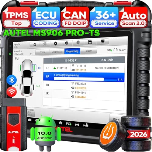 Autel MaxiSYS MS906 PRO-TS Diagnostic Auto, 2026 MS906 Pro TS Ver Améliorée MS906MAX MS906PRO MP900TS MP900BT, TPMS Avancées, CAN FD&DoIP, Outil Diagnostic...