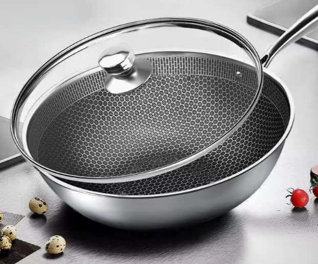 Wok de Acero Inoxidable 26 cm con Tapa de Vidrio miniatura 3
