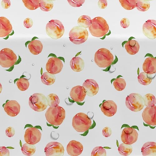 Image of Peach Decorations Supplies Party Tablecloth - Disposable Fruit Sweet As A Peach Theme One Sweet Birthday Decorations Tablecover - 4 Pcs(54in x 108in)