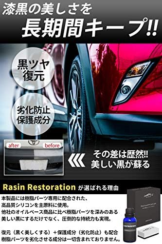 Amazon Carzootプロ仕様 最新版 黒樹脂 完全復活コーティング 今まで表現できなかった美しい艶と保護耐久力を実現 樹脂パーツ 保護 未塗装パーツ コーティング剤 車 バイク