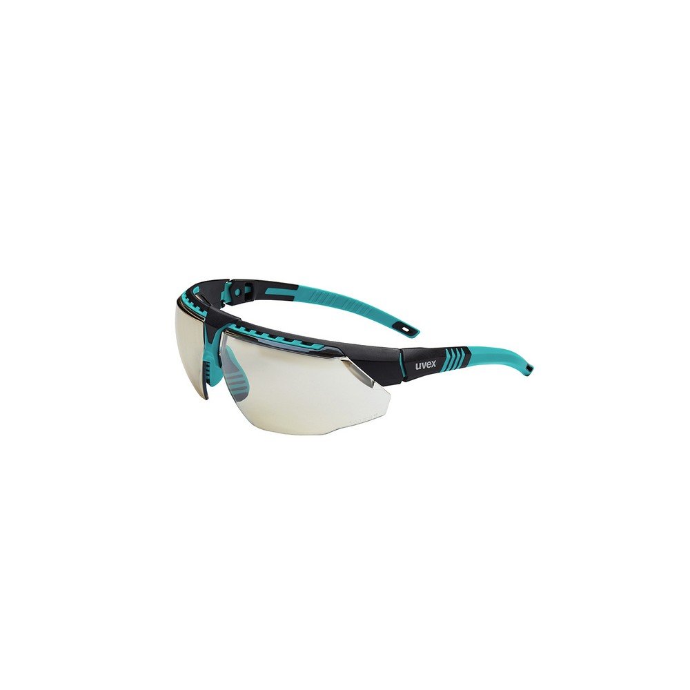 UvexS2884 Avatar Adjustable Safety Glasses with Hardcoat Anti-Scratch Coating, Standard, Teal/Black