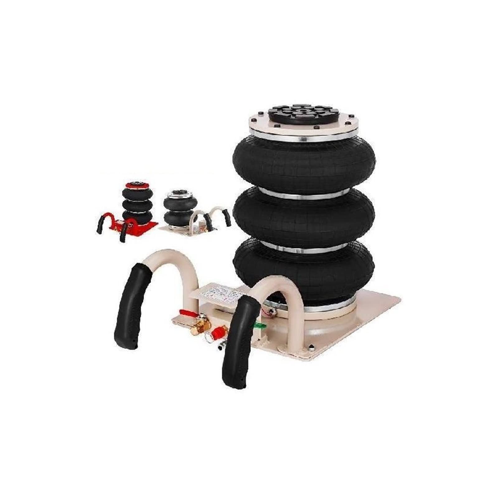 Cric Pneumatico 2/3 T Con 3 Anelli E Maniglia Cric Altezza 135-300/400 Mm for Sollevamento Auto Cric Triplo Sacco ( Color : 2 Ton White )