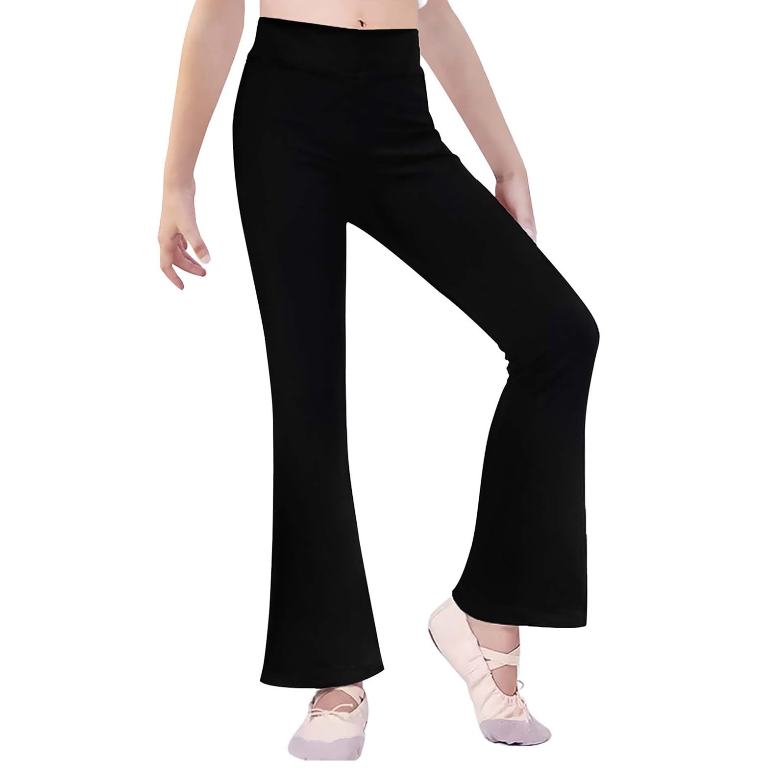Leggings Fille Taille Haute - Bas évasé Style Cloche - Tissu Léger Et Respirant - Pour Pré-ados 10-12 Ans