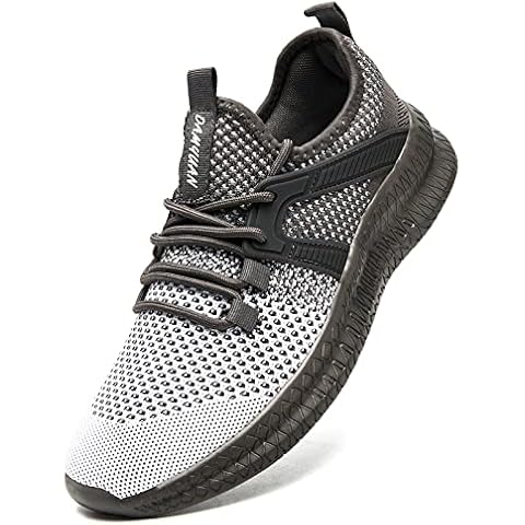 ZMBCYG Running shoes, men's trainers, sports shoes, street running shoes, lightweight men's running shoes, walking shoes, tennis shoes, fitness shoes, jogging shoes, Z Grey, 7 UK Cover