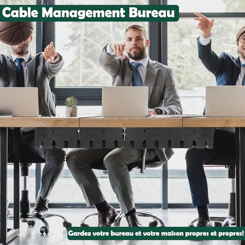 Cache cable bureau noir : solution esthétique pour coin télétravail et gaming épuré - 4