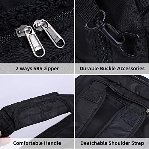 60L 3-Way Travel Duffel Bag Laptop Backpack Water Resistant Fits 15.6 Inch Laptop for Travelling Camping Touring