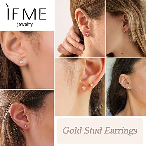 12 Pairs Small Gold Huggie Hoop Earrings Set for Women, 14K Gold Plated Hypoallergenic Tiny Trendy Stud Cartilage Earrings Pack for Jewelry Gifts3