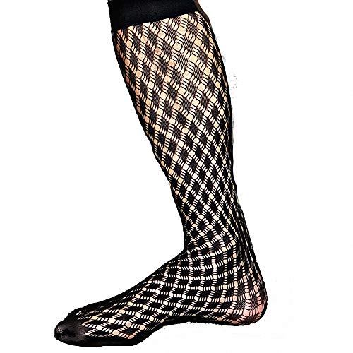 Goobester Men's Formal Dress Business Dress Medium Tube Transparent thin Fishnet Socks