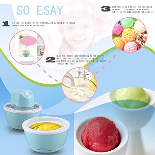 AYDQC Mini-Eismaschine, gefrorener Desserthersteller, einfache Bedienung, doppelte Isolierung, gefrorener Joghurt… – Bild 8
