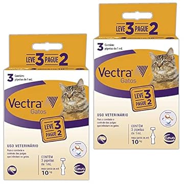 Combo 2un Vectra Gatos Até 10KG 1ml Leve 3 Pague 2 - Ceva