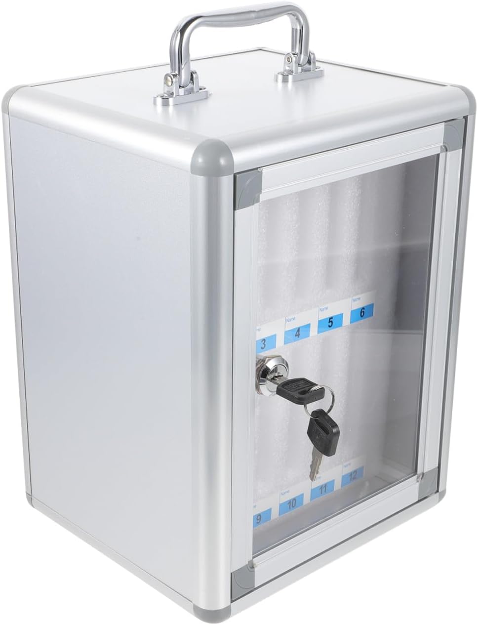 Mobile Phone Storage Locker Cabinet 12-Slot Smartphone Organizer Box with Handle for Office Classroom Meeting Room Cellphone Holder Box