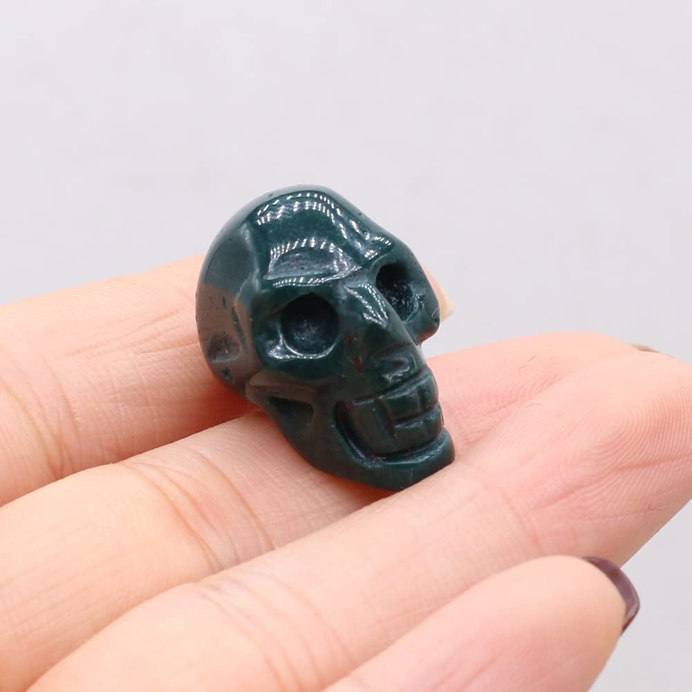 SnamicE Natural crystal rough Home Skull Statue Natural Crystals Stone Carved Opal Crafts Human Skull Statue Sculpture Ornaments Home Decoration,Crazy Agate-1PC