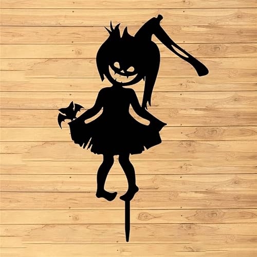 Insert de sol Halloween chaudron et panneau métal décoratif de cour - 8