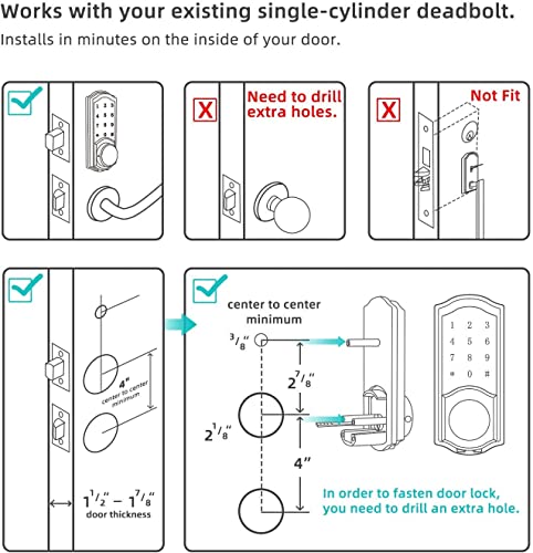 Hornbill SB-122 Smart Lock, Hornbill Keyless Entry Keypad Deadbolt thumb #8