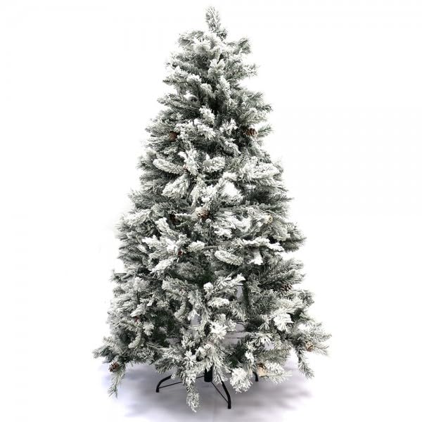 Árbol de Navidad nevado Blanco Decorado 180 cm