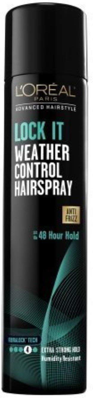 L'Oreal Advanced Hairstyle Lock It Weather Control Hair Spray Extra Strong Hold 8.25 oz (Pack of 7)