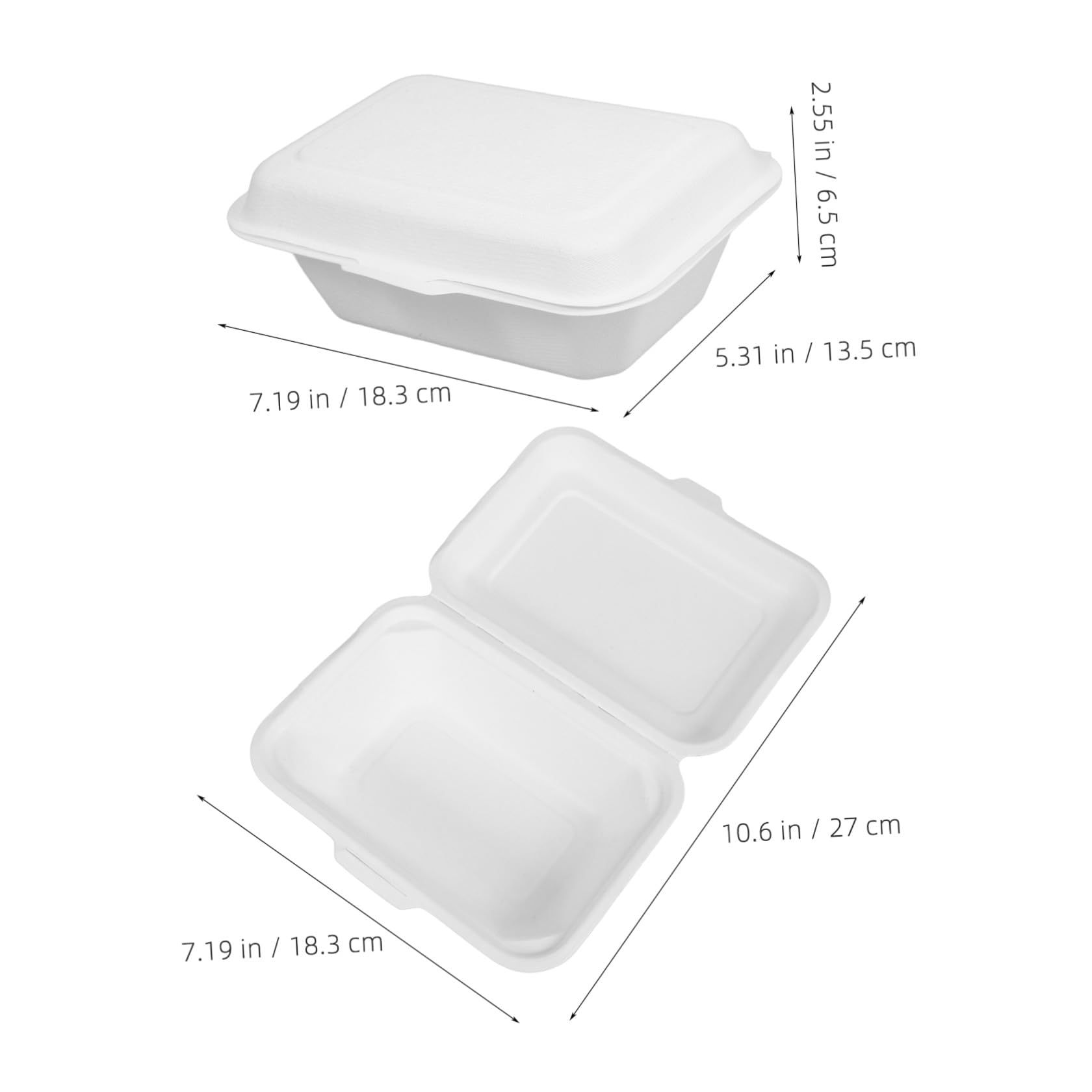 PRETYZOOM Scatola Alimentare Monouso 600ml in Carta Bianca 50 Pezzi