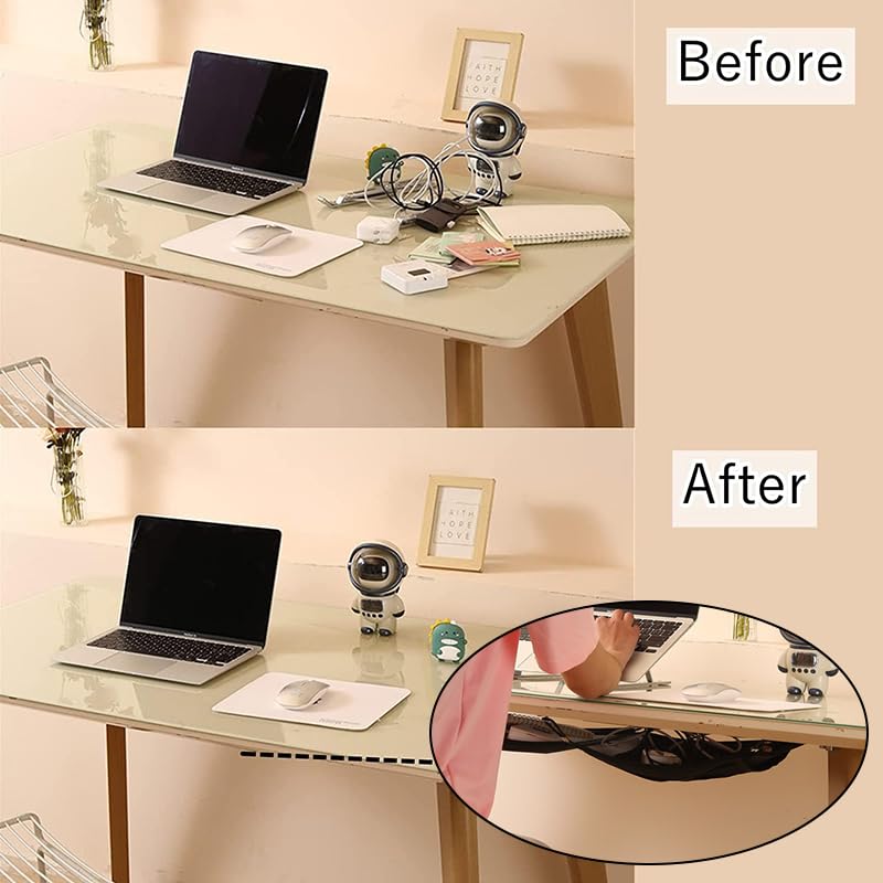 収納 ネット 机下収納 粘着フック 12個 下収納 ケーブル収納 Amazon | Yirdapall デスク下 収納 ネット 机下収納 ケーブル