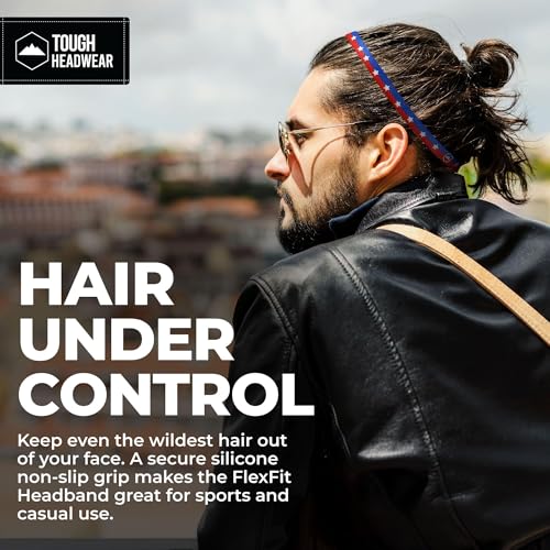 Image of Tough Headwear Thin Elastic Headbands - Sports Headbands for Women & Men - Mens Workout Headband - Running or Soccer Headband