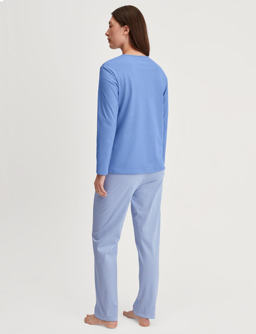 CALIDA Cotton Special Pyjama Damen | langer Schlafanzug aus 100% Baumwolle, atmungsaktiv, hautfreundlich, pflegeleicht