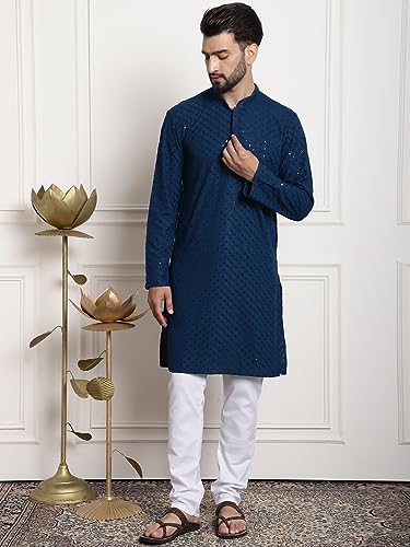 Image of SOJANYA (Since 1958 Men's Cotton Seqence Kurta & Pyjama with Nehrujacket