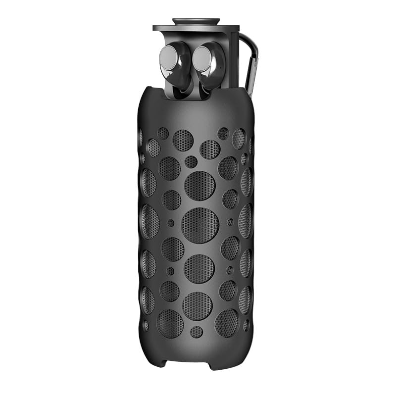 JniTyOpt 2024 New Outdoor Speaker Portable Earphones Speaker Integrated Wireless Bluetooth Earphones (Black)