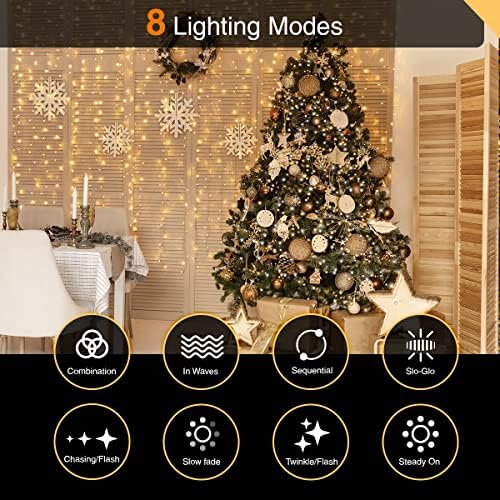 ANSIO® Christmas Lights 750 LED 18.75m/61ft Cluster Compact Christmas Tree Lights for Indoor & Outdoor Warm & Cool White Decorations Fairy Lights with Timer for Xmas Garden & Party
