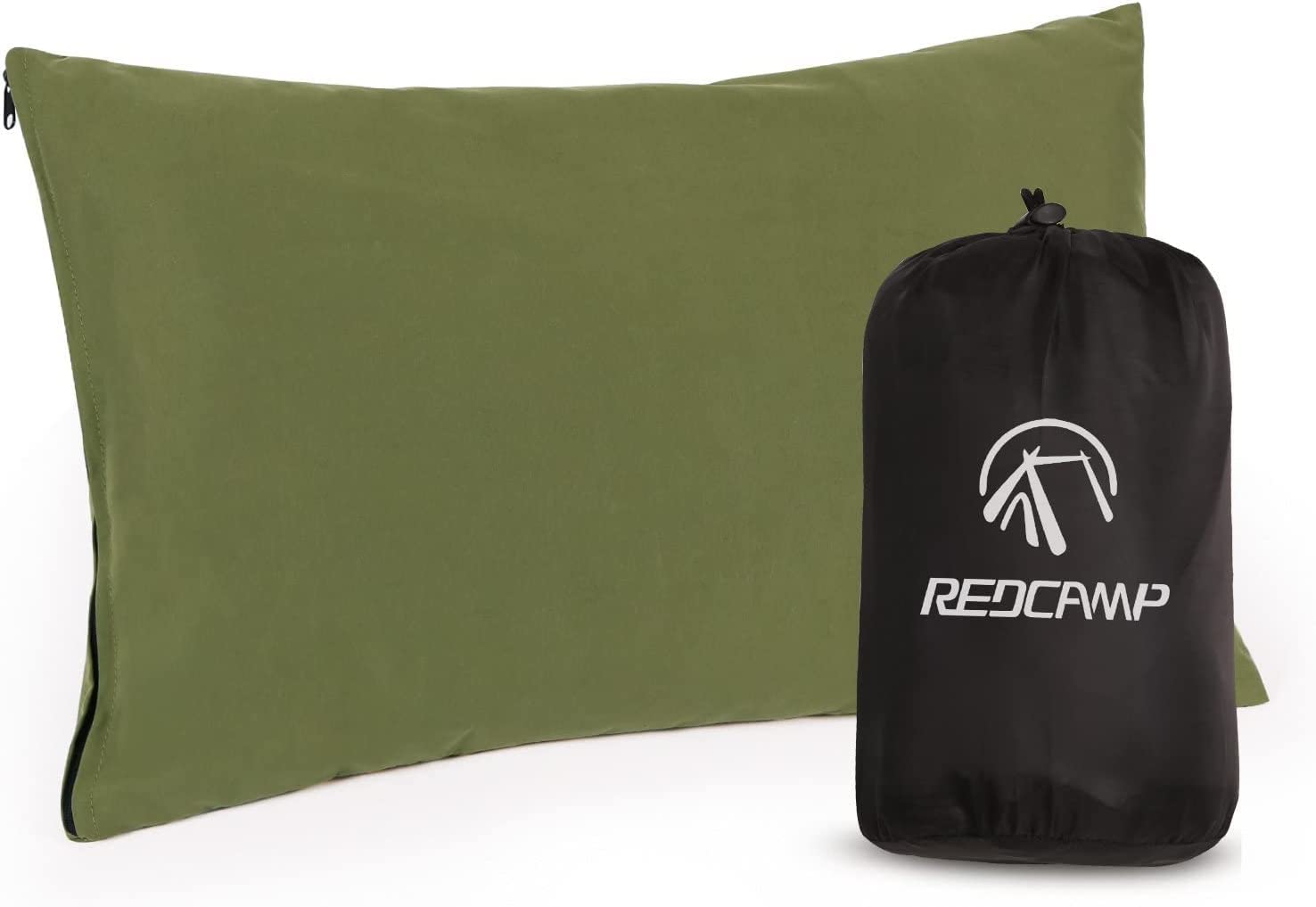 REDCAMP 30x40/50cm Camping Kopfkissen Komprimierbar, Campingkissen Weich Leicht, Reise Kissen Cover Pillow Outdoor, Kleines Kissen Blau Rot Grau Grün Mehrweg… (Armeegrün)