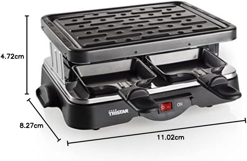 Dimensions of the Tristar RA-2949 Raclette Grill