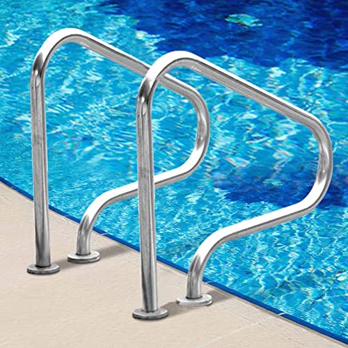Pasamanos de piscina, pasamanos de escalera de piscina enterrada, rampa de piscina de fácil montaje, diseño duradero de acero inoxidable de 1,5 mm de grosor para mayor seguridad y estabilidad