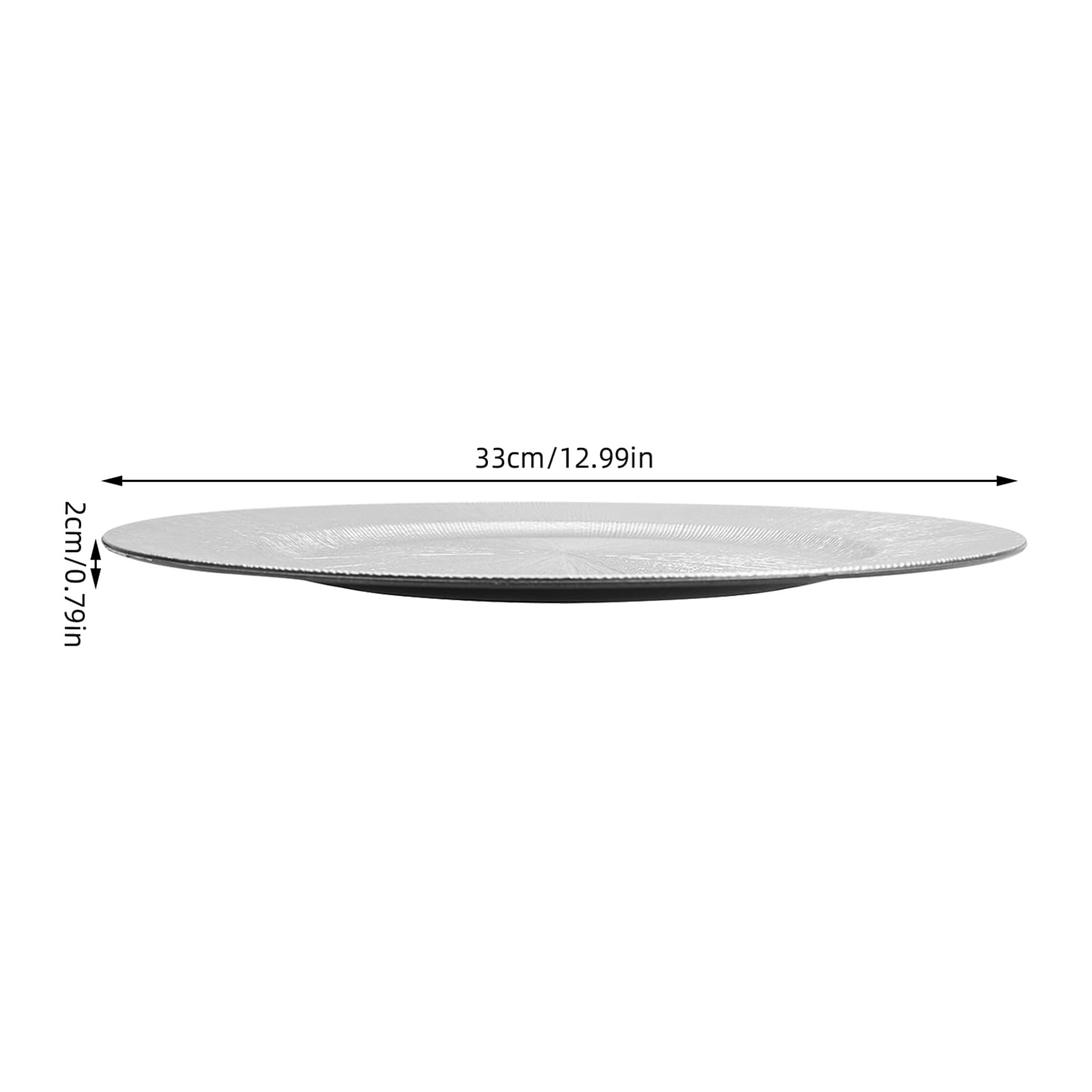 50 Pieces Charger Plates Set Bulk, Round Charger Plates, Plastic Decorative Charger Plates, Reusable Serving Plates, Elegant Wedding Decorative Chargers Plates for Party Event Holidays Decor (Silver)