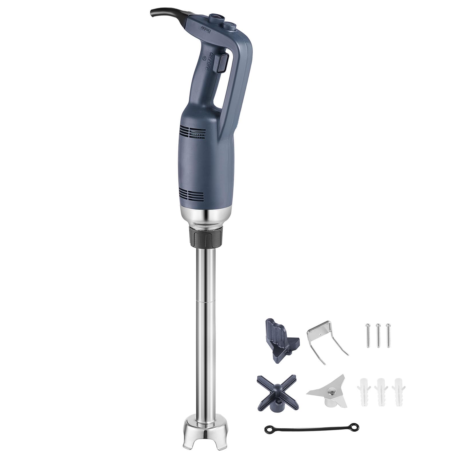Happybuy Commercial Immersion Blender, 350W Heavy-Duty Hand Mixer, 20-inch Stepless Variable Speed Mixer with Stainless Steel Blade, Versatile Portable Mixer for Soup, Sauces