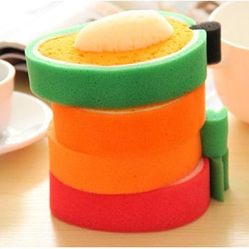 Miniatura 8 de Rosenice - Brochas de baño con forma de fruta, esponjas y esponjas, herramientas de baño para niños, 4 unidades