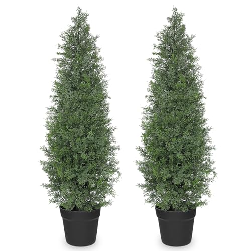Hollyone 2 Stück Kunstpflanze Zedernbaum 90cm, Outdoor UV Geschützt Kunstbaum Formschnitt Künstlich, Realistische Gefälschte Zypressen Pflanzen Büsche für Haustür Haus Veranda Büros Dekoration Hollyone 2 Stück Kunstpflanze Zedernbaum 90cm, Outdoor UV Geschützt Kunstbaum Formschnitt Künstlich, Realistische Gefälschte Zypressen Pflanzen Büsche für Haustür Haus Veranda Büros Dekoration
