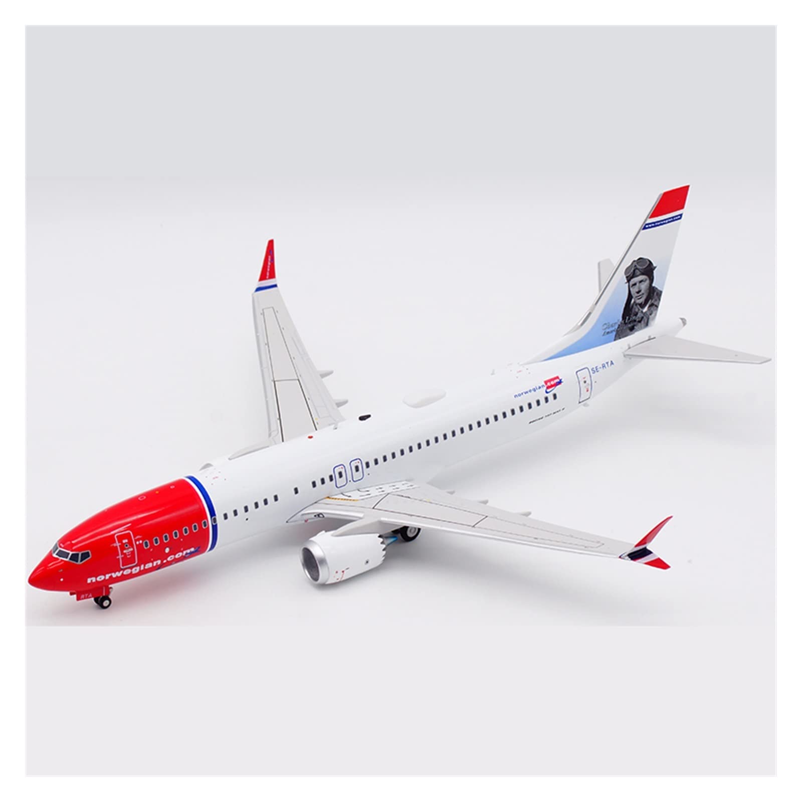 1/200　ノルウェー航空 Boeing 737 MAX 8 1:200 スケール ノルウェー航空 B737-8MAX SE-RTA 合金航空機モデル