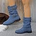 KAJXZ Boots for Women Faux Leather Wide Width Slouchy Ankle Boots Fashion Low Heel Belt Ruched Round Toe Chunky Heels Mid Calf Booties Casual Outdoor Short Booties
