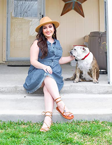 Image of luvamia Women's Casual Summer Lapel Sleeveless Button Down Short Denim Jean Dress
