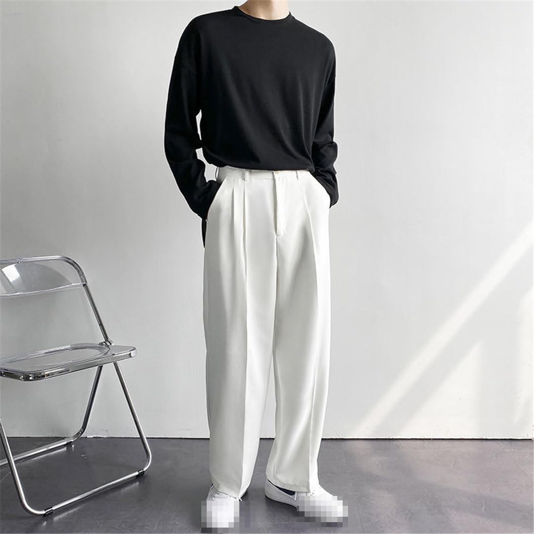Pantalones De Traje De Pierna Ancha para Hombre Pantalones Rectos Casuales